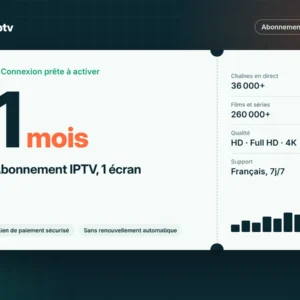 Abonnement IPTV 1 mois – 1 écran – visuel de la formule Net IPTV