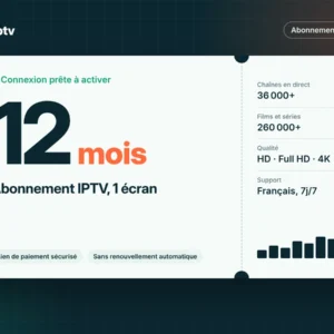 Abonnement IPTV 12 mois – 1 écran – visuel de la formule Net IPTV