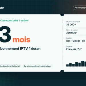 Abonnement IPTV 3 mois – 1 écran – visuel de la formule Net IPTV